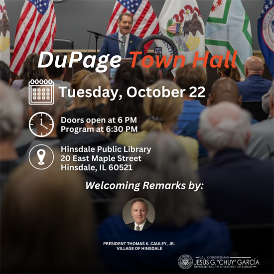 Meet me in Hinsdale for a Regional Dupage Town Hall