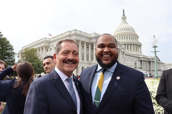 Congressman poses with Delegate Ashanti Martinez